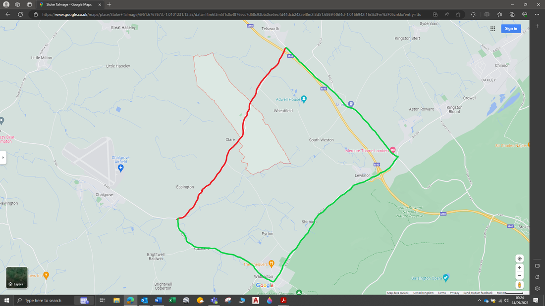 Stoke Talmage road closure map with diversion shown